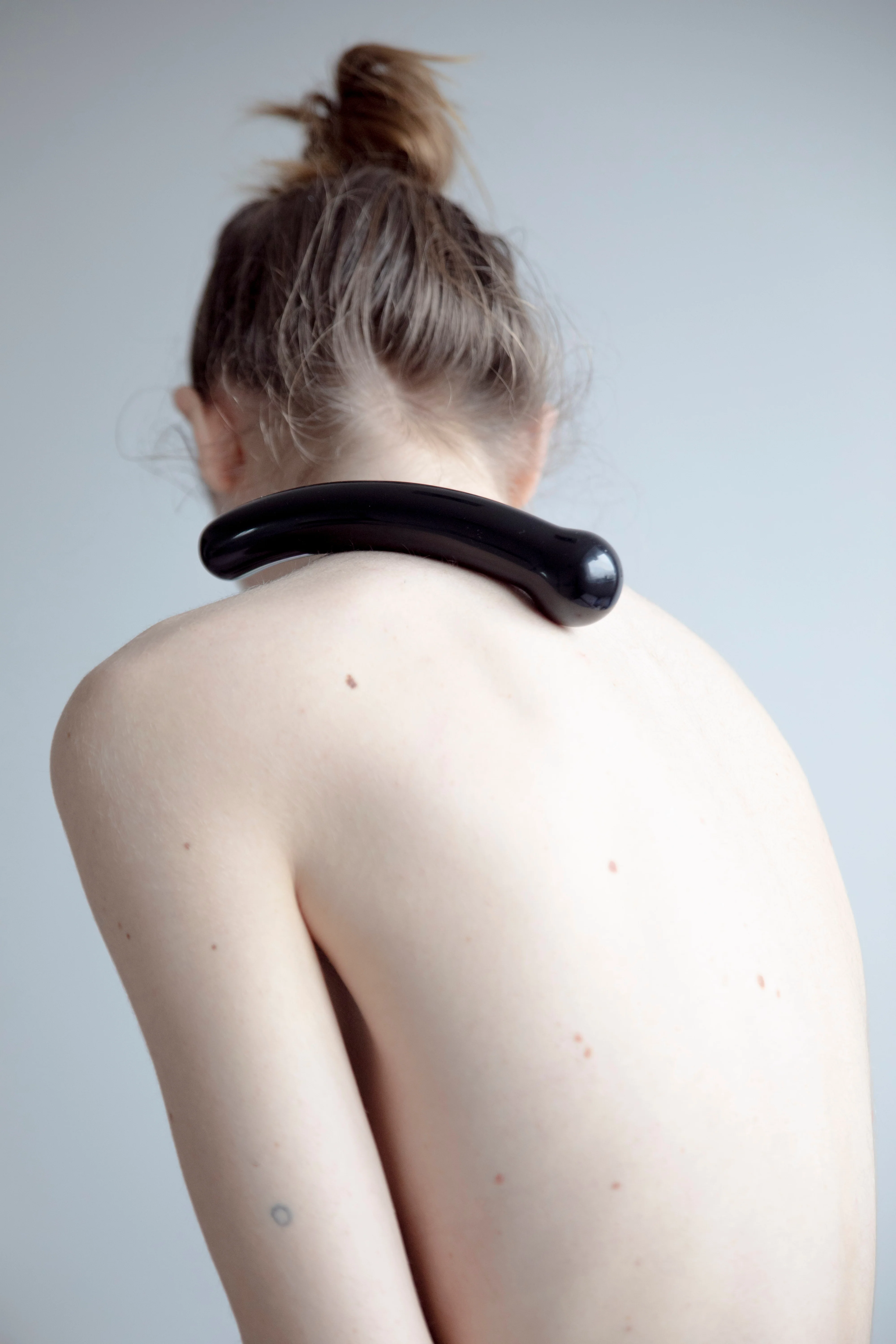 Curve Black Obsidian Crystal Dildo