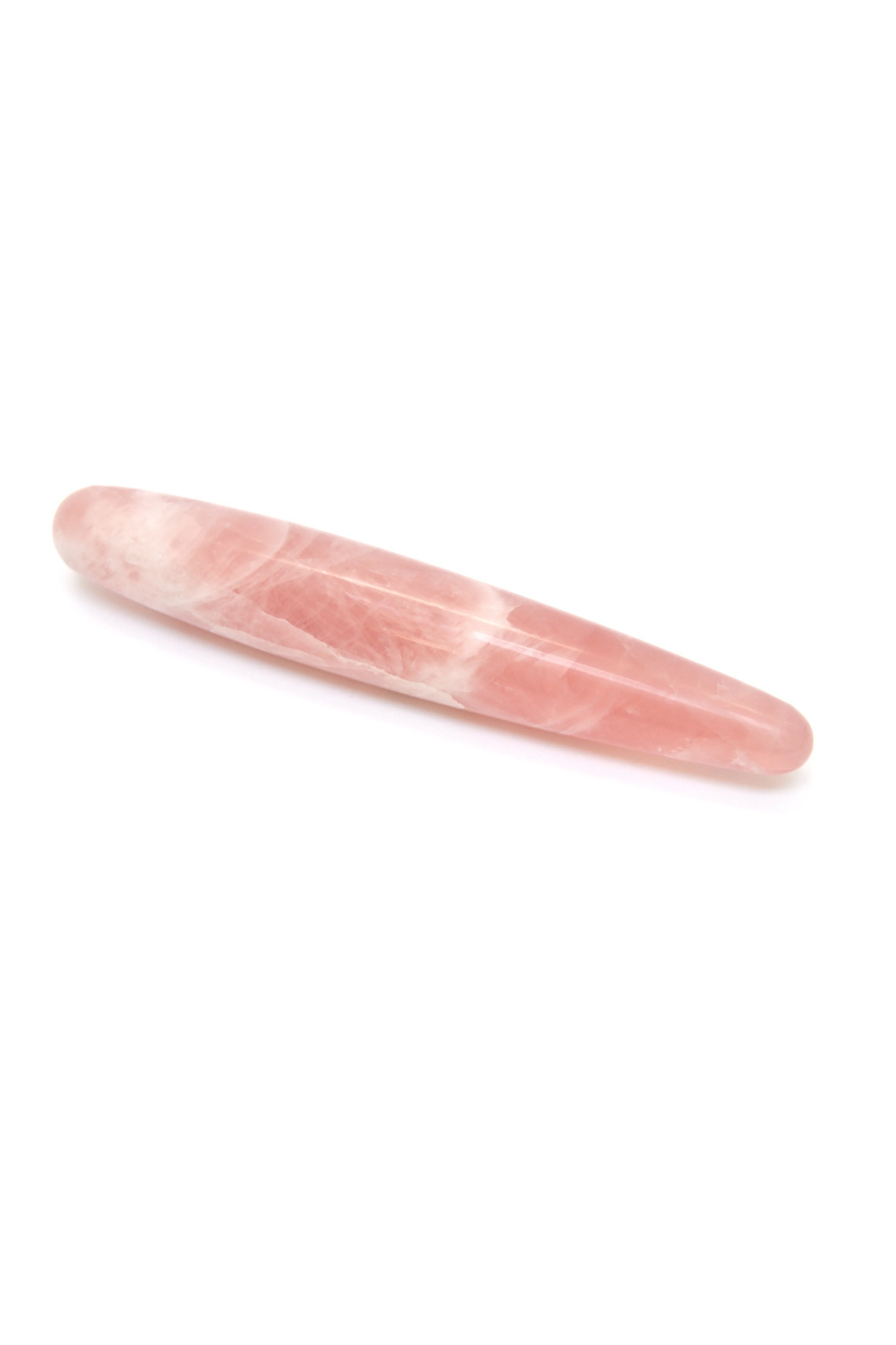 Slim Rose Quartz Crystal Dildo